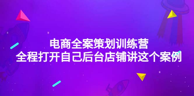 电商全案策划训练营：全程打开自己后台店铺讲这个案例（9节课时）创客之家-网创项目资源站-副业项目-创业项目-搞钱项目创客之家
