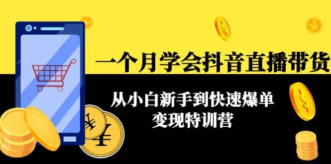 一个月学会抖音直播带货：从小白新手到快速爆单变现特训营(63节课)创客之家-网创项目资源站-副业项目-创业项目-搞钱项目创客之家