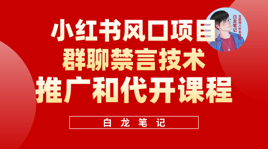 小红书风口项目日入300+，小红书群聊禁言技术代开项目，适合新手操作创客之家-网创项目资源站-副业项目-创业项目-搞钱项目创客之家