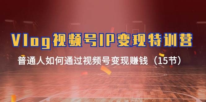 Vlog 视频号IP变现特训营，普通人如何通过视频号变现赚钱（15节）创客之家-网创项目资源站-副业项目-创业项目-搞钱项目创客之家