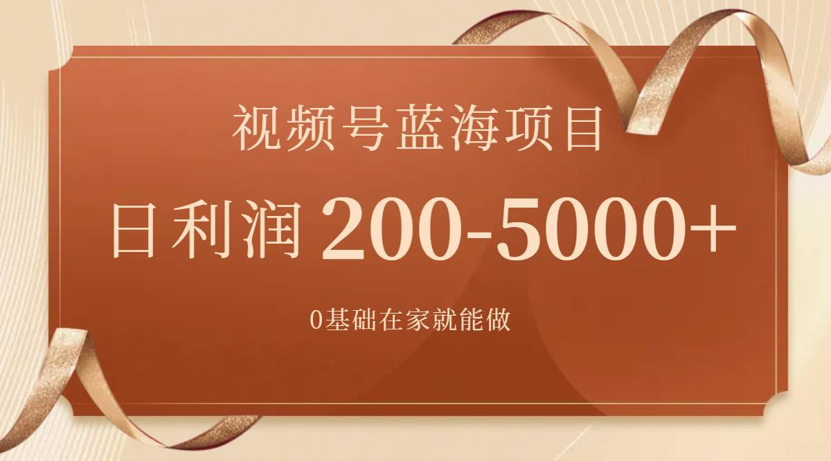视频号蓝海项目，0基础在家也能做，一天200-5000+【附266G资料】创客之家-网创项目资源站-副业项目-创业项目-搞钱项目创客之家