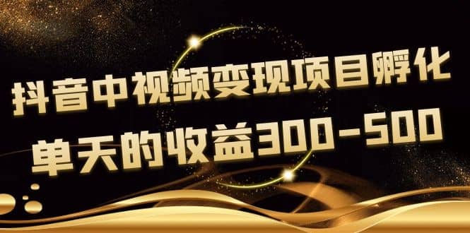 黄岛主《抖音中视频变现项目孵化》单天的收益300-500 操作简单粗暴创客之家-网创项目资源站-副业项目-创业项目-搞钱项目创客之家