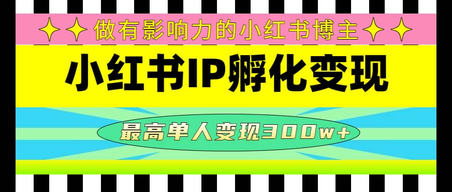 某收费培训-小红书IP孵化变现：做有影响力的小红书博主创客之家-网创项目资源站-副业项目-创业项目-搞钱项目创客之家