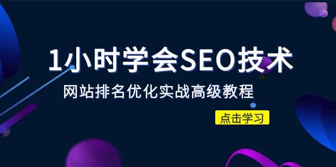 1小时学会SEO技术 网站排名优化实战高级教程-秒杀市面95%收费几千的SEO教程创客之家-网创项目资源站-副业项目-创业项目-搞钱项目创客之家
