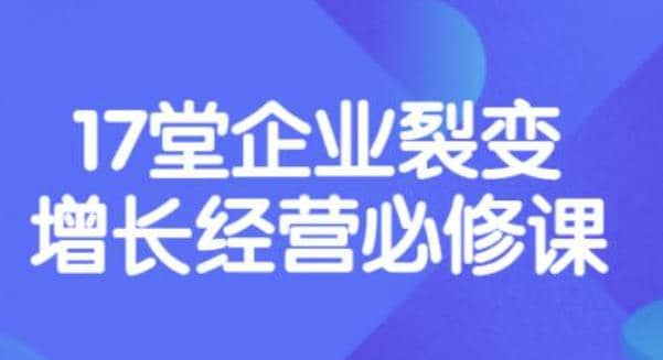 《盈利增长17堂必修课》企业裂变增长的经营智慧，带你了解增长的本质创客之家-网创项目资源站-副业项目-创业项目-搞钱项目创客之家