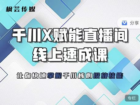 枫芸传媒-线上千川提升课，提升千川认知，提升千川投放效果创客之家-网创项目资源站-副业项目-创业项目-搞钱项目创客之家