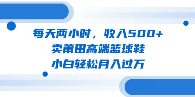 每天两小时，收入500+，卖莆田高端篮球鞋，小白轻松月入过万（教程+素材）创客之家-网创项目资源站-副业项目-创业项目-搞钱项目创客之家