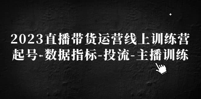 2023直播带货运营线上训练营，起号-数据指标-投流-主播训练创客之家-网创项目资源站-副业项目-创业项目-搞钱项目创客之家