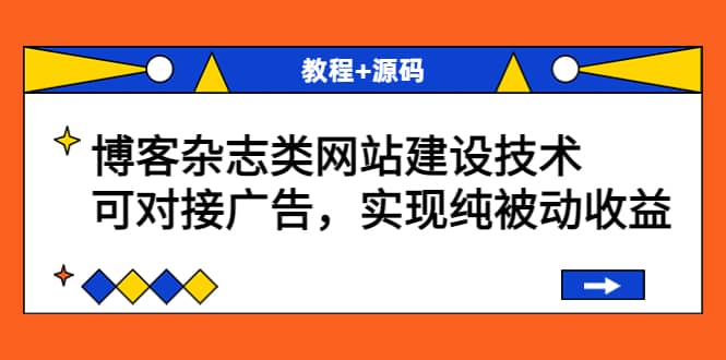 博客杂志类网站建设技术，可对接广告，实现纯被动收益（教程+源码）创客之家-网创项目资源站-副业项目-创业项目-搞钱项目创客之家