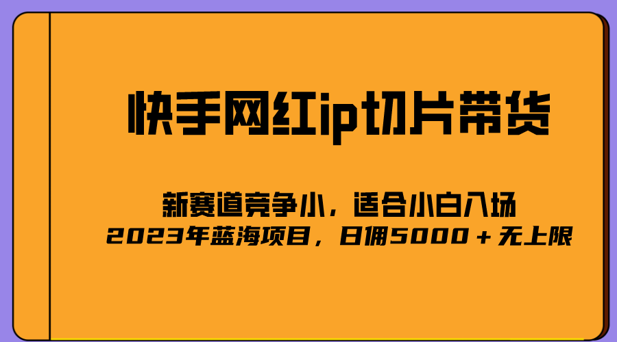 2023爆火的快手网红IP切片，号称日佣5000＋的蓝海项目，二驴的独家授权创客之家-网创项目资源站-副业项目-创业项目-搞钱项目创客之家