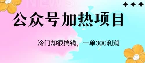 冷门公众号加热项目，一单利润300+创客之家-网创项目资源站-副业项目-创业项目-搞钱项目创客之家