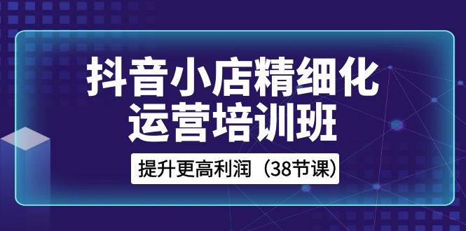 抖音小店-精细化运营培训班，提升更高利润（38节课）创客之家-网创项目资源站-副业项目-创业项目-搞钱项目创客之家