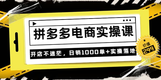 《拼多多电商实操课》开店不迷茫，日销1000单+实操落地（价值299元）创客之家-网创项目资源站-副业项目-创业项目-搞钱项目创客之家
