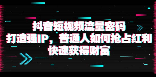 抖音短视频流量密码：打造强IP，普通人如何抢占红利，快速获得财富创客之家-网创项目资源站-副业项目-创业项目-搞钱项目创客之家