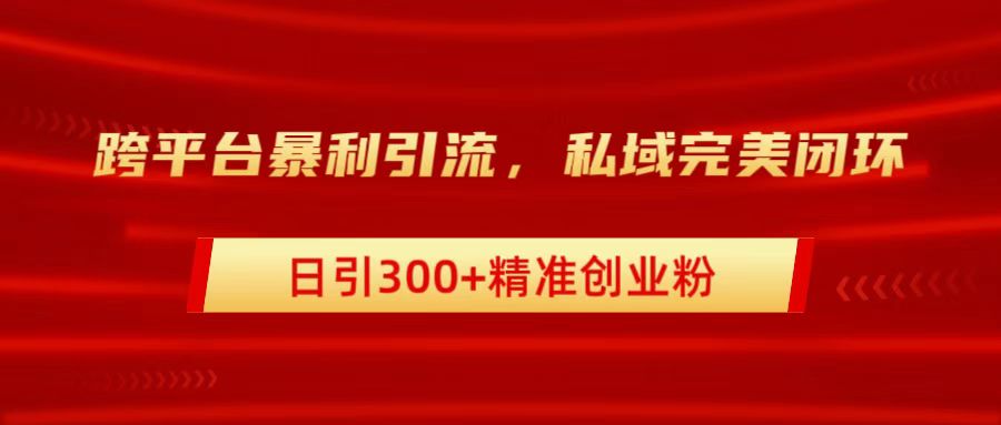 跨平台暴力引流，私域完美闭环，日引300+精准创业粉创客之家-网创项目资源站-副业项目-创业项目-搞钱项目创客之家