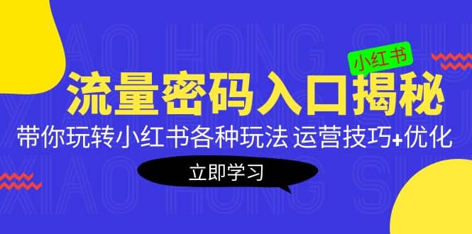 小红书流量密码入口揭秘：带你玩转小红书各种玩法 运营技巧+优化创客之家-网创项目资源站-副业项目-创业项目-搞钱项目创客之家
