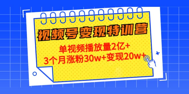 20天视频号变现特训营：单视频播放量2亿+创客之家-网创项目资源站-副业项目-创业项目-搞钱项目创客之家