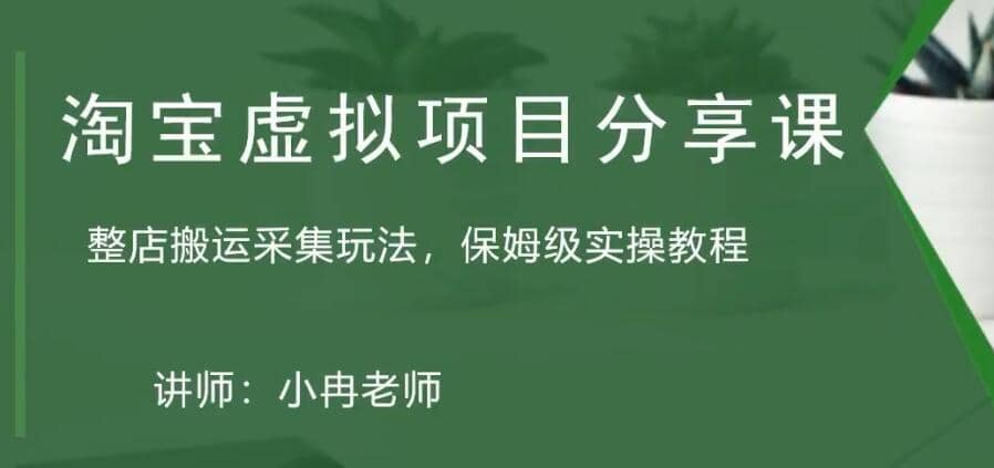 淘宝虚拟整店搬运采集玩法分享课：整店搬运采集玩法，保姆级实操教程创客之家-网创项目资源站-副业项目-创业项目-搞钱项目创客之家