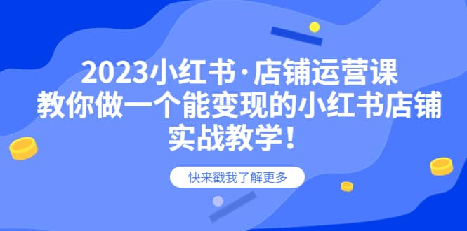 2023小红书·店铺运营课，教你做一个能变现的小红书店铺，20节-实战教学创客之家-网创项目资源站-副业项目-创业项目-搞钱项目创客之家