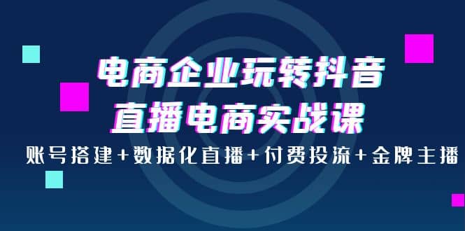 电商企业玩转抖音直播电商实战课：账号搭建+数据化直播+付费投流+金牌主播创客之家-网创项目资源站-副业项目-创业项目-搞钱项目创客之家