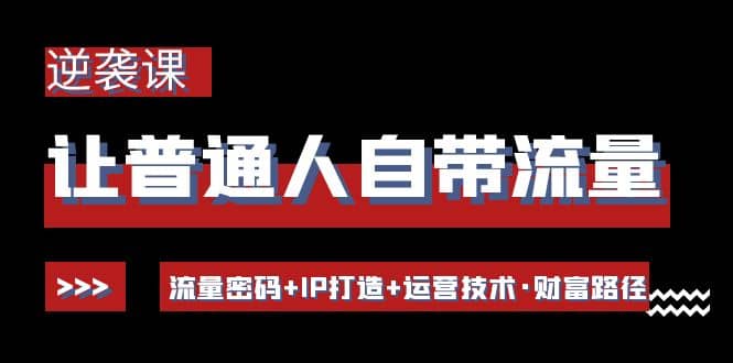 让普通人自带流量的逆袭课：流量密码+IP打造+运营技术·财富路径创客之家-网创项目资源站-副业项目-创业项目-搞钱项目创客之家