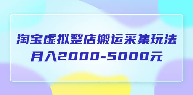 淘宝虚拟整店搬运采集玩法分享课：月入2000-5000元（5节课）创客之家-网创项目资源站-副业项目-创业项目-搞钱项目创客之家