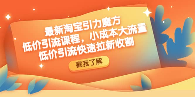 最新淘宝引力魔方低价引流实操：小成本大流量创客之家-网创项目资源站-副业项目-创业项目-搞钱项目创客之家