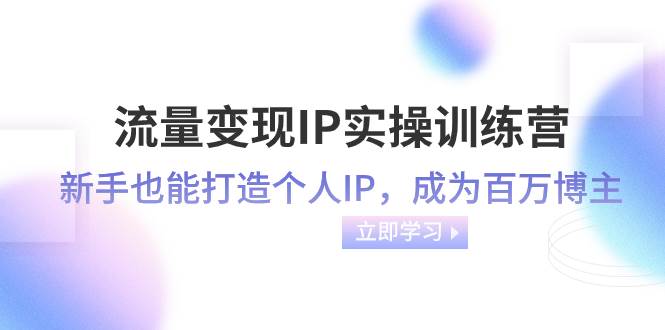 流量变现-IP实操训练营：新手也能打造个人IP，成为百万博主（46节课）创客之家-网创项目资源站-副业项目-创业项目-搞钱项目创客之家