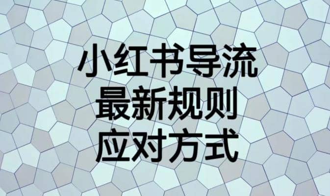 小红书导流最新规则应对方式【揭秘】创客之家-网创项目资源站-副业项目-创业项目-搞钱项目创客之家