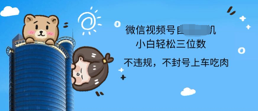 2024最新微信视频号挂机小白可上手，轻松日入三位数创客之家-网创项目资源站-副业项目-创业项目-搞钱项目创客之家