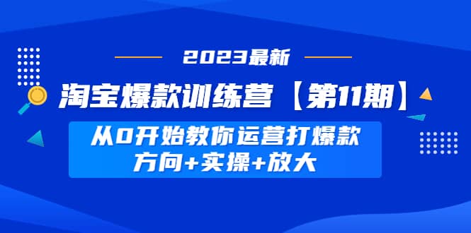 淘宝爆款训练营【第11期】 从0开始教你运营打爆款，方向+实操+放大创客之家-网创项目资源站-副业项目-创业项目-搞钱项目创客之家