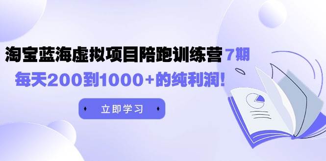 黄岛主《淘宝蓝海虚拟项目陪跑训练营7期》每天200到1000+的纯利润创客之家-网创项目资源站-副业项目-创业项目-搞钱项目创客之家