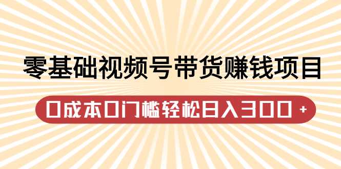 零基础视频号带货赚钱项目，0成本0门槛轻松日入300+【视频教程】创客之家-网创项目资源站-副业项目-创业项目-搞钱项目创客之家