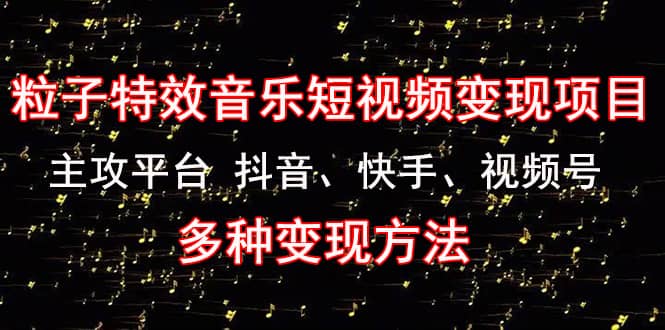 《粒子特效音乐短视频变现项目》主攻平台 抖音、快手、视频号 多种变现方法创客之家-网创项目资源站-副业项目-创业项目-搞钱项目创客之家