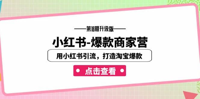 小红书-爆款商家营【第18期升级版】用小红书引流，打造淘宝爆款（16节课）创客之家-网创项目资源站-副业项目-创业项目-搞钱项目创客之家