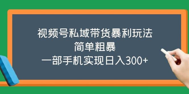 视频号私域带货暴利玩法，简单粗暴创客之家-网创项目资源站-副业项目-创业项目-搞钱项目创客之家