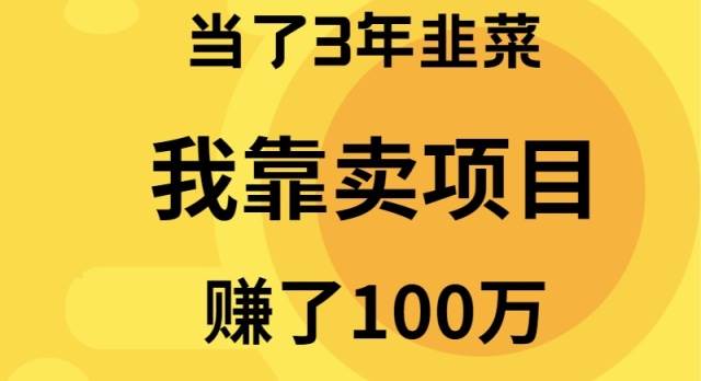 当了3年韭菜，我靠卖项目赚了100万创客之家-网创项目资源站-副业项目-创业项目-搞钱项目创客之家