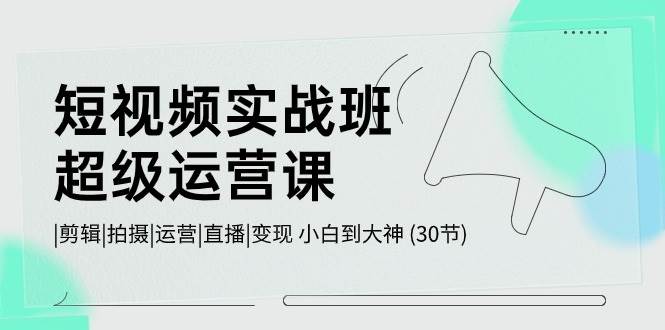 短视频实战班-超级运营课，|剪辑|拍摄|运营|直播|变现 小白到大神 (30节)创客之家-网创项目资源站-副业项目-创业项目-搞钱项目创客之家