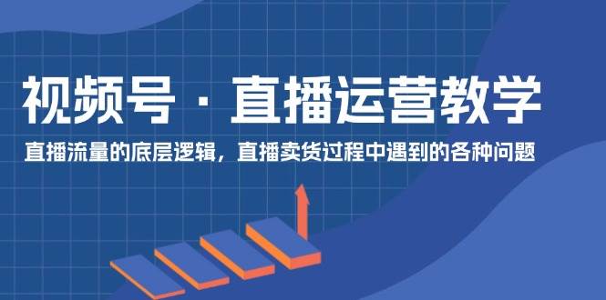 视频号 直播运营教学：直播流量的底层逻辑，直播卖货过程中遇到的各种问题创客之家-网创项目资源站-副业项目-创业项目-搞钱项目创客之家