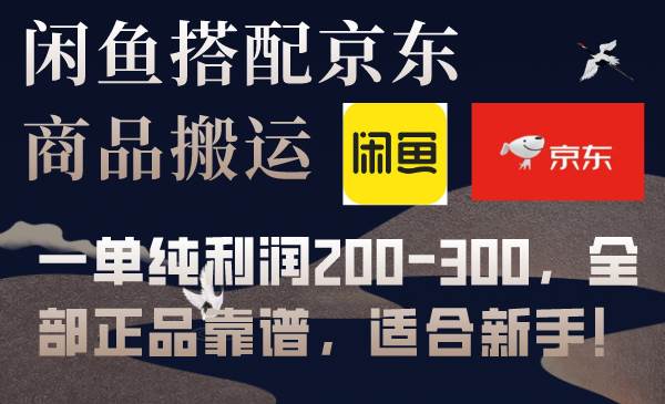 闲鱼搭配京东备份库搬运，一单纯利润200-300，全部正品靠谱，适合新手！创客之家-网创项目资源站-副业项目-创业项目-搞钱项目创客之家