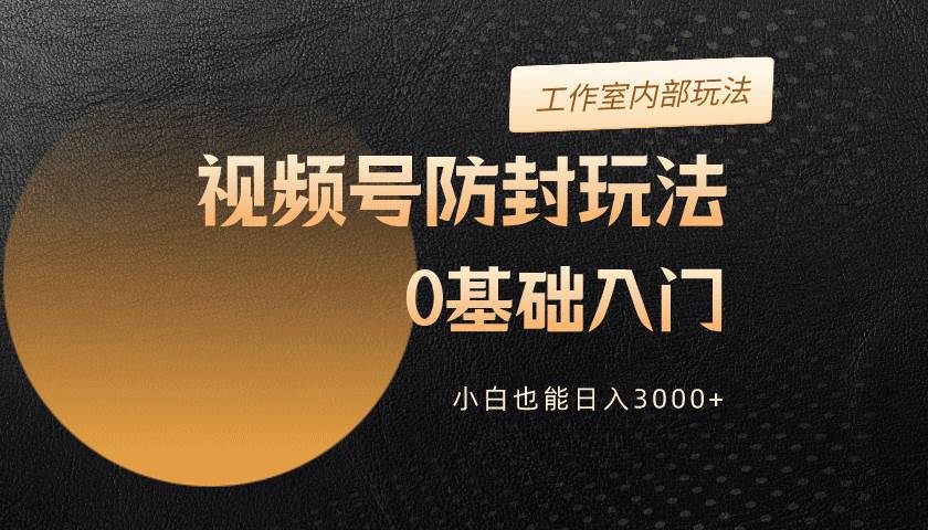 2024视频号升级防封玩法，零基础入门，小白也能日入3000+创客之家-网创项目资源站-副业项目-创业项目-搞钱项目创客之家