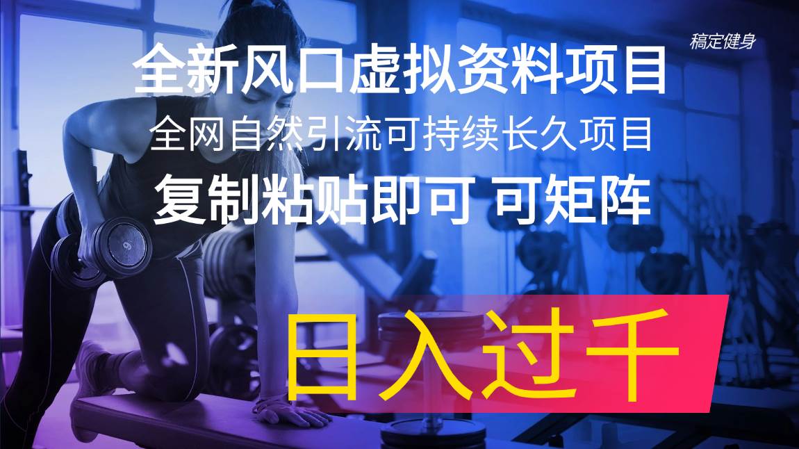 全新风口虚拟资料项目 全网自然引流可持续长久项目 复制粘贴即可可矩阵…创客之家-网创项目资源站-副业项目-创业项目-搞钱项目创客之家