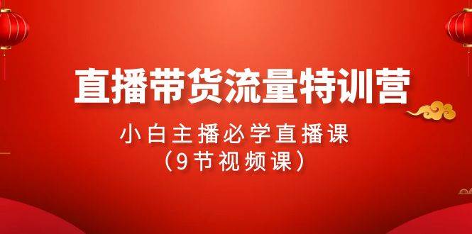 2024直播带货流量特训营，小白主播必学直播课（9节视频课）创客之家-网创项目资源站-副业项目-创业项目-搞钱项目创客之家