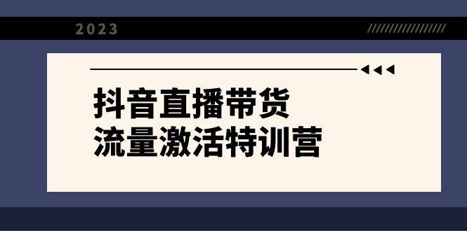 抖音直播带货-流量激活特训营，入行新手小白主播必学（21节课+资料）创客之家-网创项目资源站-副业项目-创业项目-搞钱项目创客之家