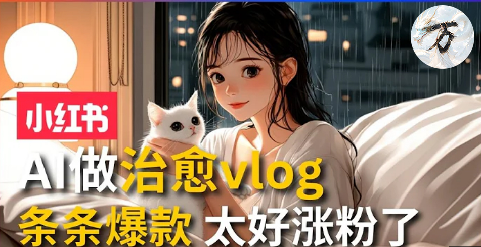 AI治愈系vlog动画视频，小红书7天 涨粉破千，商单报价1500+，0成本制作，日入2000+，有手就会 创客之家-网创项目资源站-副业项目-创业项目-搞钱项目创客之家