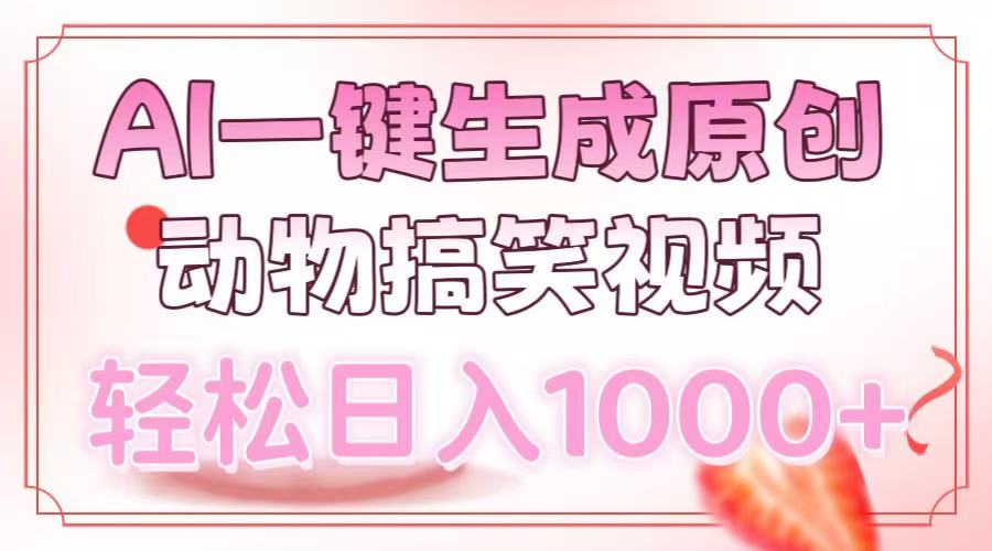 AI一键生成原创动物搞笑视频，轻松日入1000+创客之家-网创项目资源站-副业项目-创业项目-搞钱项目创客之家