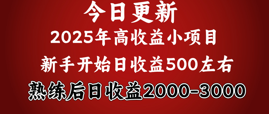 2025开年好项目，新手日收益500+ 熟练掌握后，日收益平均2000多创客之家-网创项目资源站-副业项目-创业项目-搞钱项目创客之家