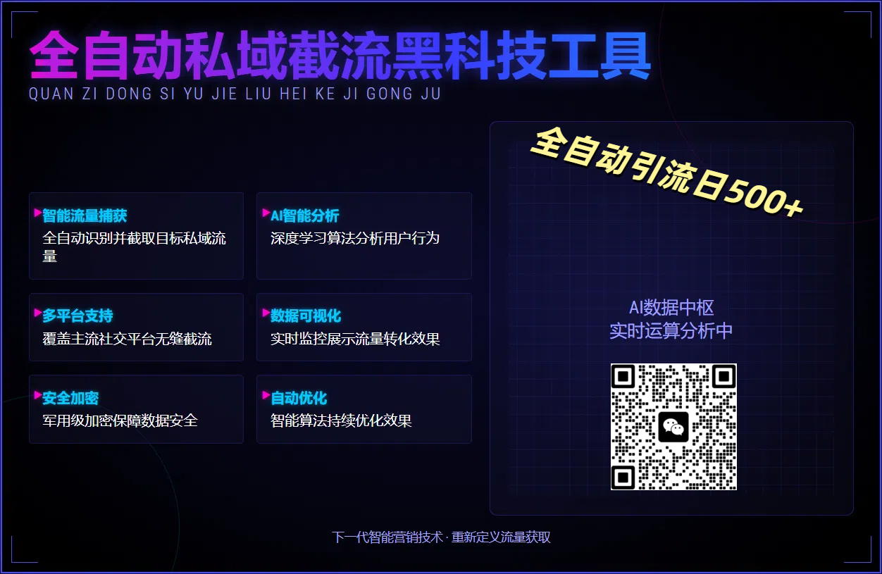 全自动私域截流黑科技工具——全自动引流日500+创客之家-网创项目资源站-副业项目-创业项目-搞钱项目创客之家